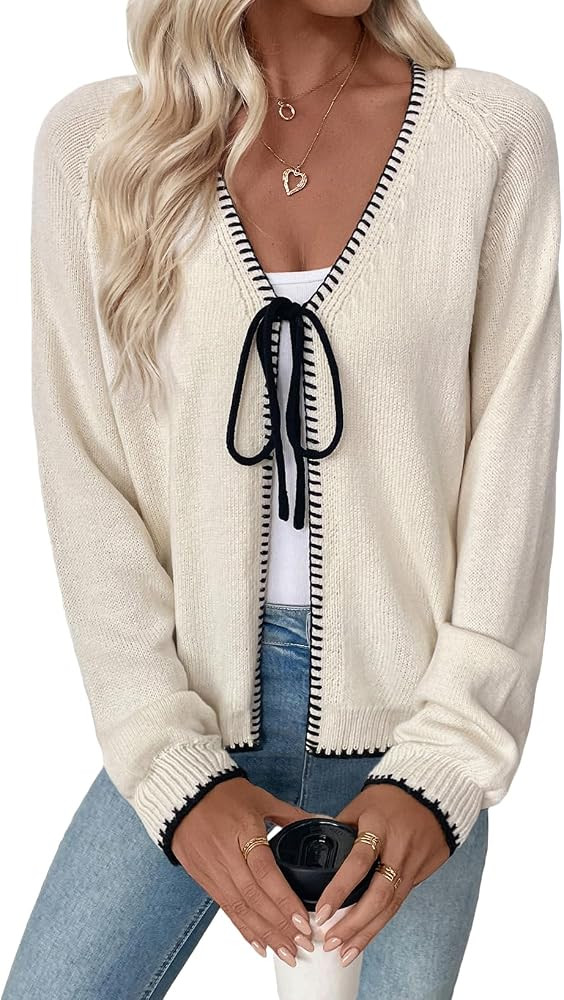 EVALESS Cardigan Sweaters for Women 2026 Trendy Lightweight Knit Fall | Amazon (US)