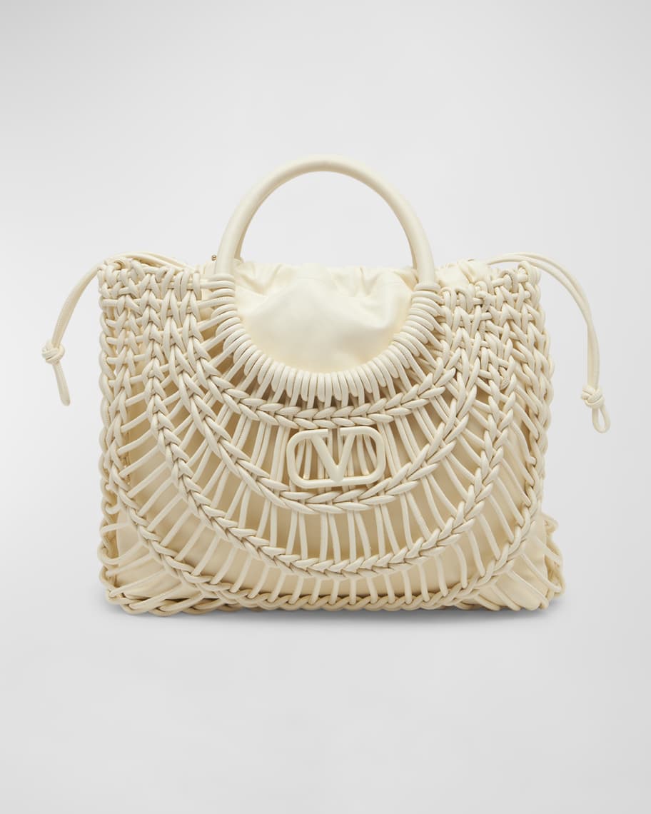Allover Knot Braided Drawstring Tote Bag | Neiman Marcus