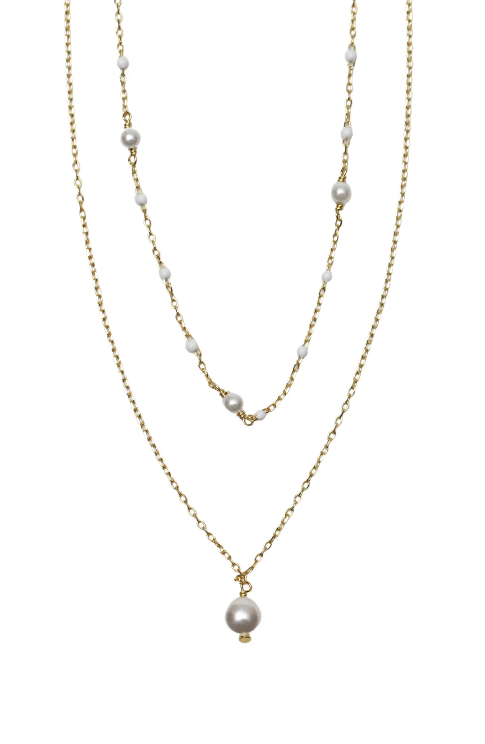 Faux Pearl & Bead Chain Necklace | Nordstrom