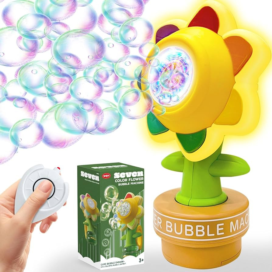 Sunflower Bubble Machine for Car, Fun Swing Dance Bubble Maker with Remote Control, Seven Color B... | Amazon (US)