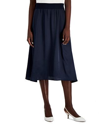 Ribbed-Waist Midi Skirt, Created for Macy's | Macys (US)