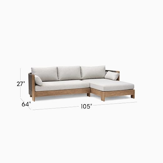 Porto Outdoor 2-Piece Chaise Sectional (105") | West Elm (US)