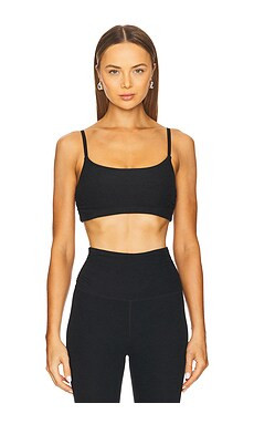 Beyond Yoga Spacedye Raise The Barre Shirred Bra in Darkest Night from Revolve.com | Revolve Clothing (Global)