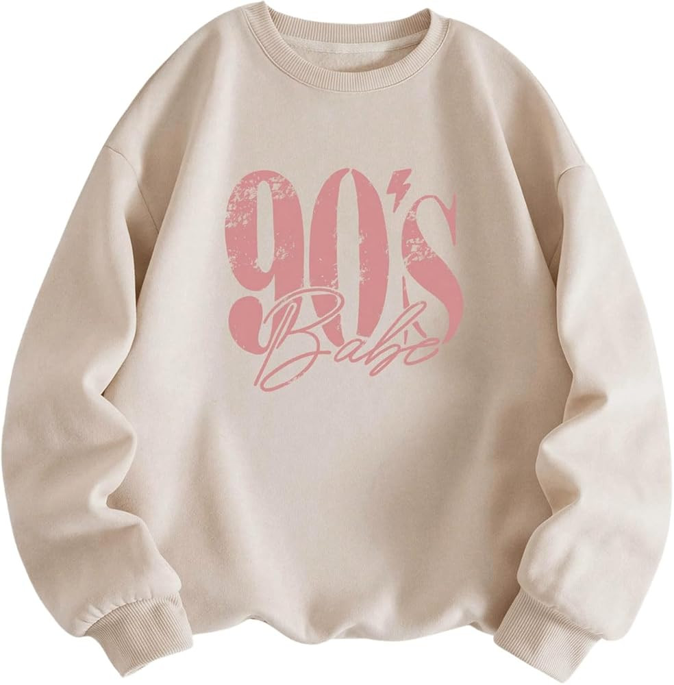 Floerns Women's Graphic Print Thermal Lined Long Sleeve Crew Neck Sweatshirt | Amazon (US)
