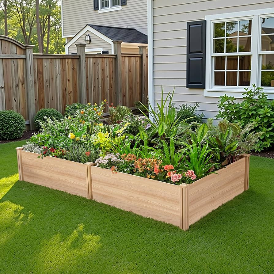 AMERLIFE 8x4 Ft Wood Raised Garden Bed, Durable 15 Inch Depth Planter Box for Vegetables, Herbs, ... | Amazon (US)