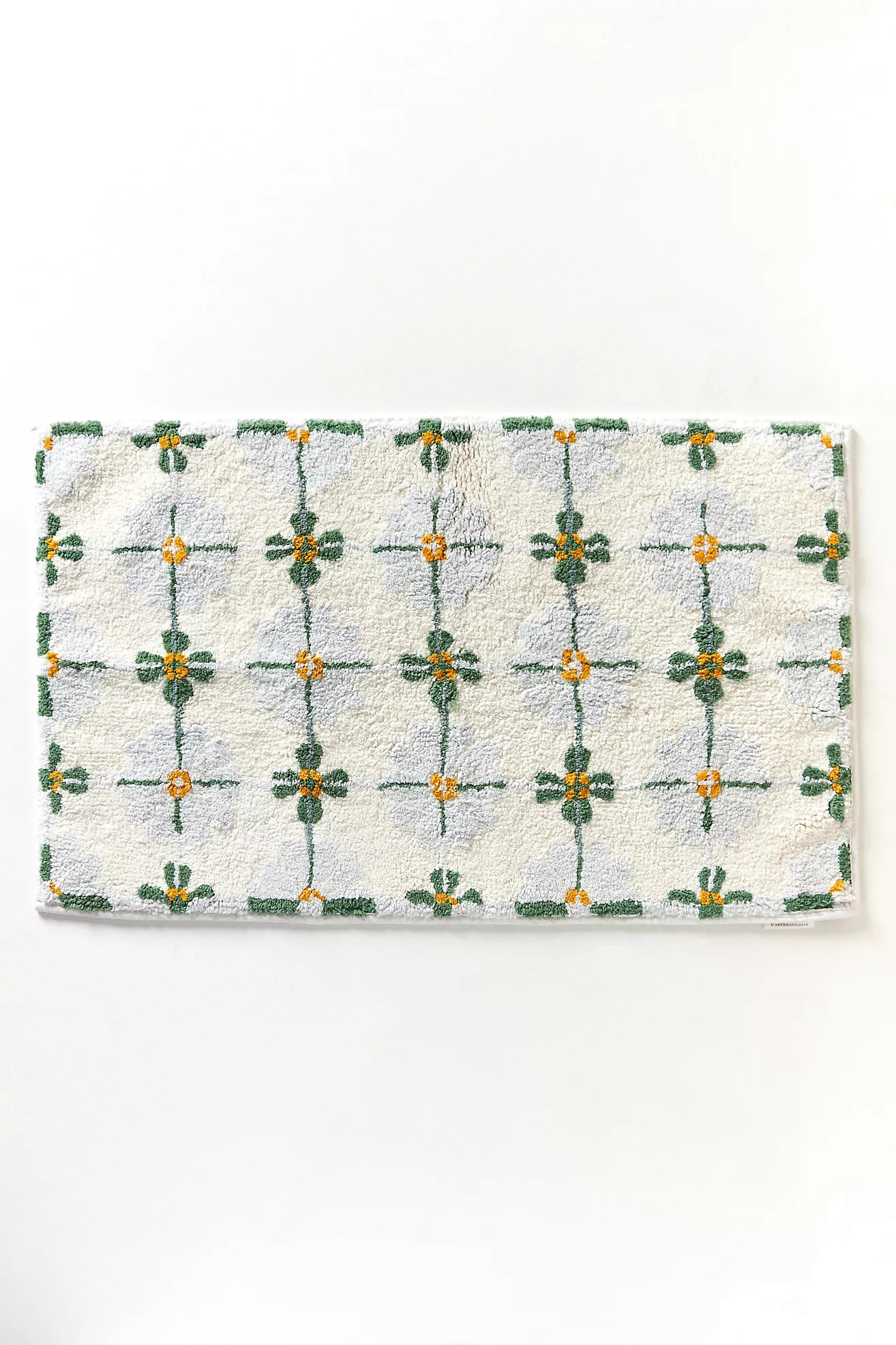 Daisy Tile Tufted Cotton Bath Mat | Anthropologie (US)
