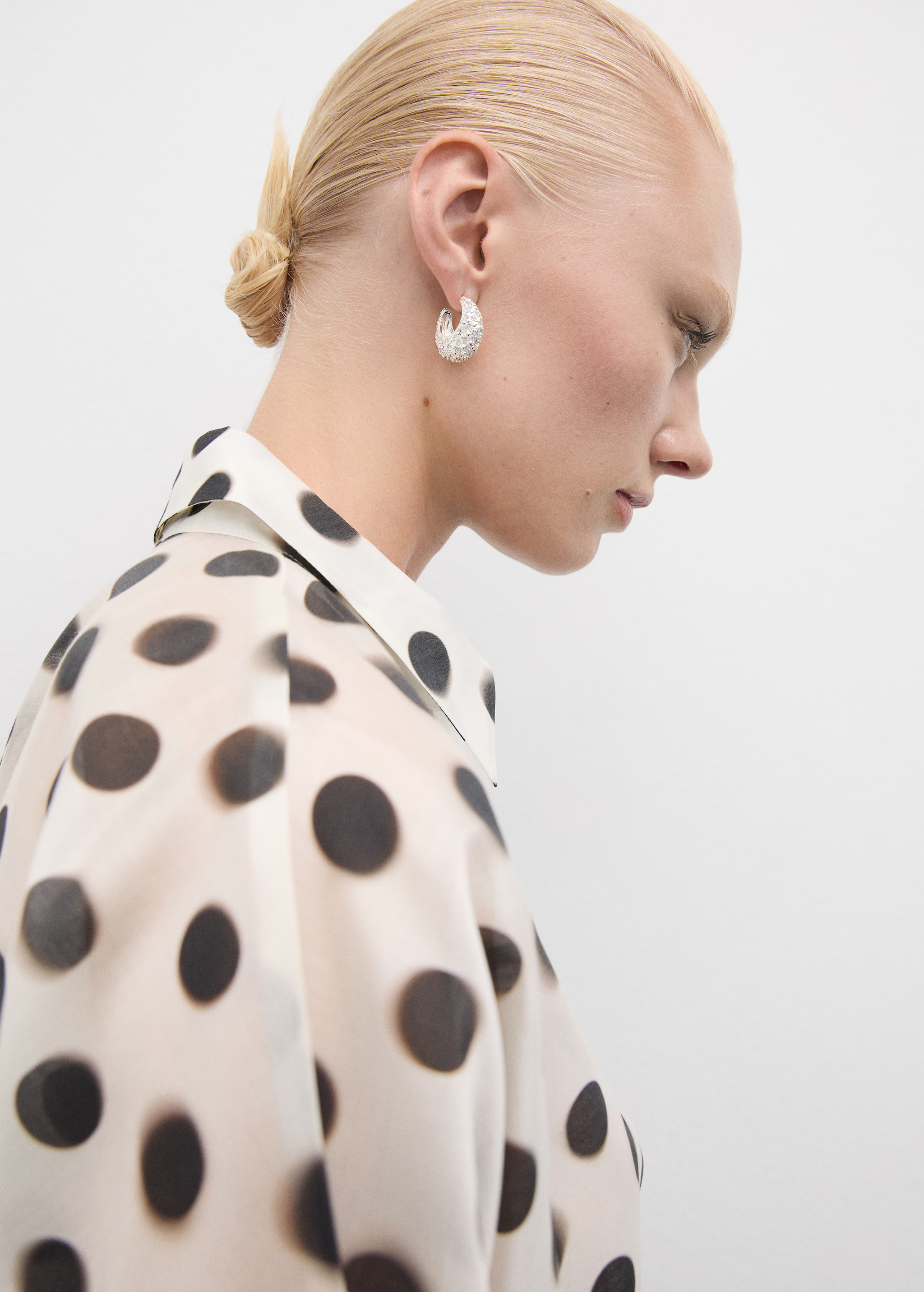 Polka-dot lyocell shirt - Women | MANGO USA | Mango (US/MX/AU)