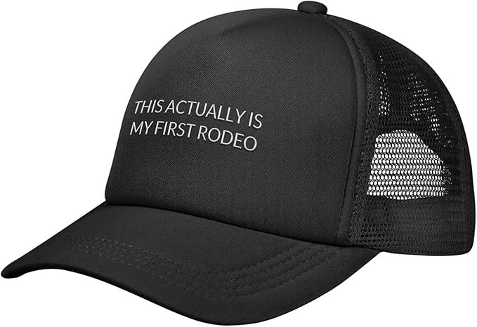 This Actually is My First Rodeo Trucker Hat Breathable Mesh Cap Low Crown Snapback Adjustable Fit... | Amazon (US)