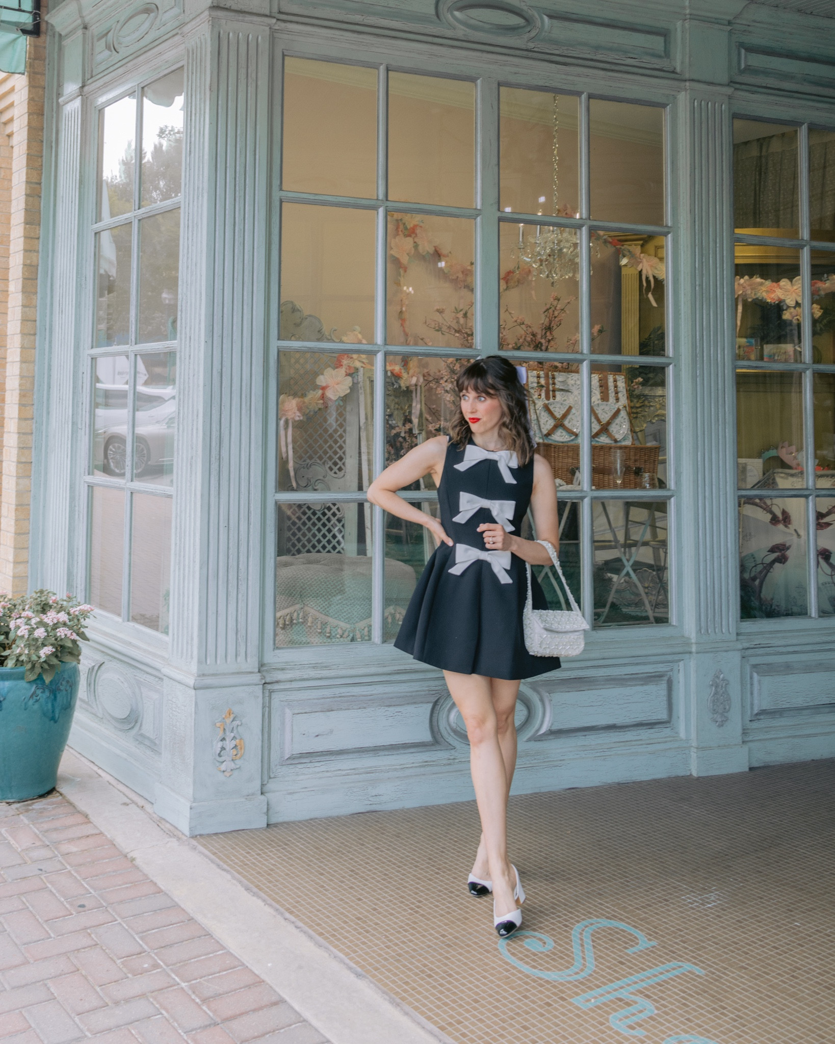 Hill house home Blythe dress, little black dress, bow dress, black micro dress, cap toe slingback heels 

#LTKSeasonal #LTKWedding #LTKStyleTip