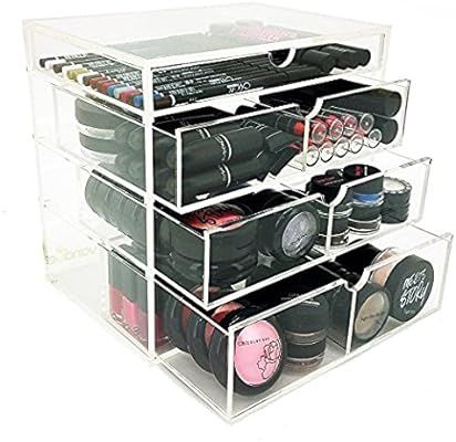 Vencer Acrylic Makeup Organizer Holder Box with 4 Removable Drawers VMO-016 | Amazon (US)
