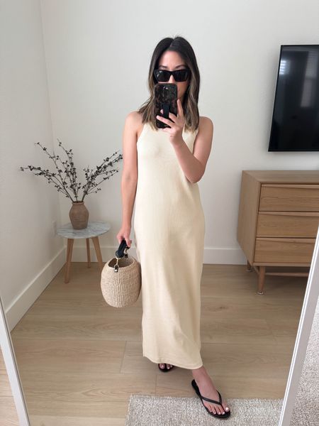 Cream Nordstrom tank dress. So soft and comfy. Lays nicely along the body. Wearing the xs

Nordstrom tank dress xs
Beek sandals 35
Clare V bag
YSL sunglasses 

#LTKitbag #LTKshoecrush