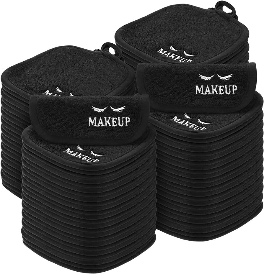 Queekay 48 Pcs Makeup Remover Cloths Reusable Washable Makeup Remover Pads Soft Microfiber Facial... | Amazon (US)