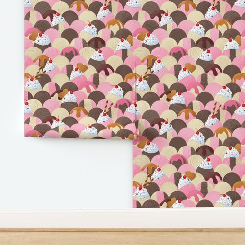 Ice Cream Sundaes - Neapolitan Wallpaper bywickedrefined96.14EUR2030-01-01€ 96.14€ 120.1720... | Spoonflower