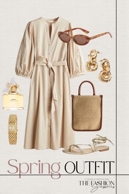 Spring Outfit | Dress | Neutral Spring Outfit Ideas | Women's Outfit | Fashion Over 40 | Forties I Sandals | Gold | Amazon Fashion | Neutral dress | Workwear | Accessories | The Fashion Sessions | Tracy

#LTKover40 #LTKitbag #LTKstyletip