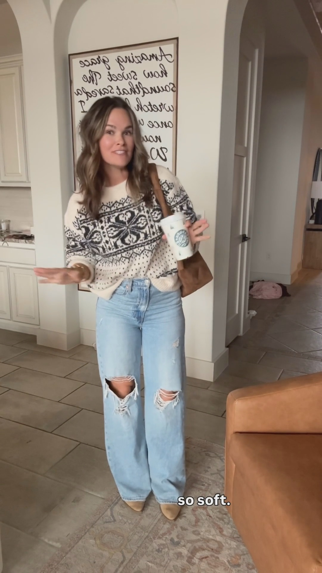 Cozy holiday sweater from target and similar jeans linked #sweater #holidayoutfit #christmassweater 

#LTKootd #LTKSaleAlert #LTKHoliday