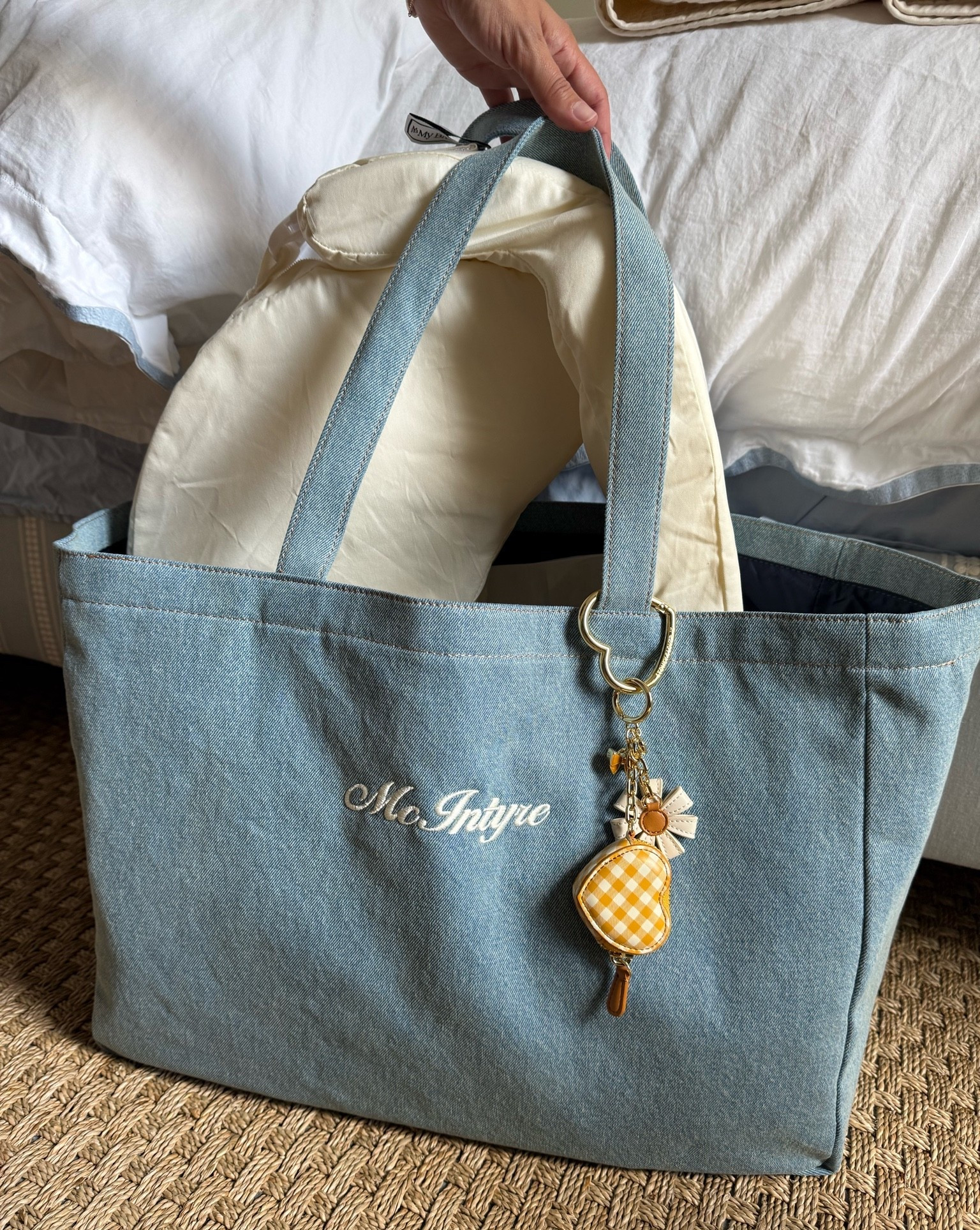 Hospital bag prep 🤍 linked from Stoney Clover, such a sweet gift! Charms