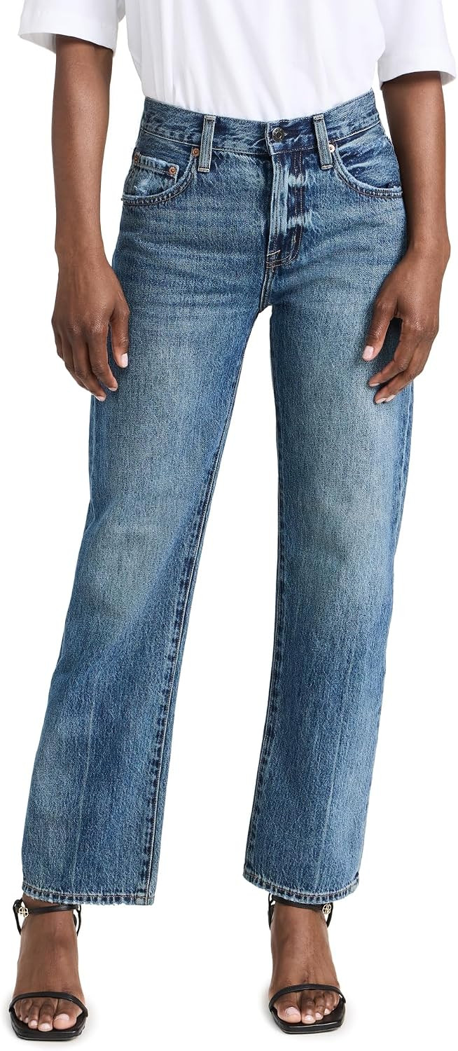 – Lexi Mid Rise, Signature Bowed Straight Jeans – Light Denim Jeans | Amazon (US)