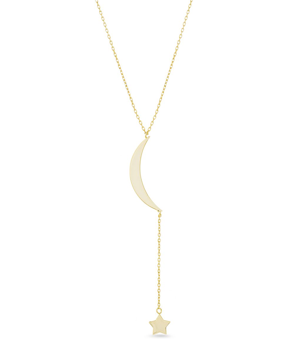 14k Gold-Plated Dangling Moon & Star Necklace | Zulily