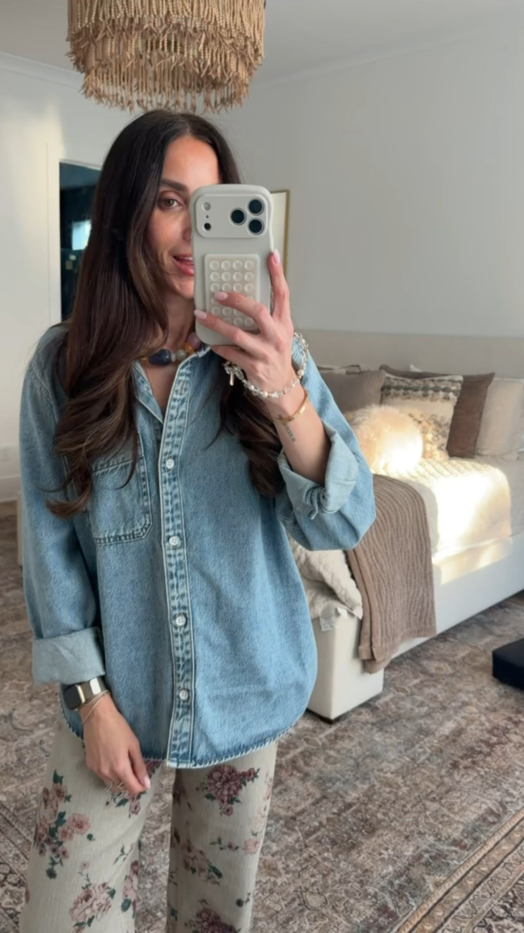 Denim shirt, floral jeans, spring trends 2026, target finds, annabrstyle.

#LTKootd #LTKOver40
