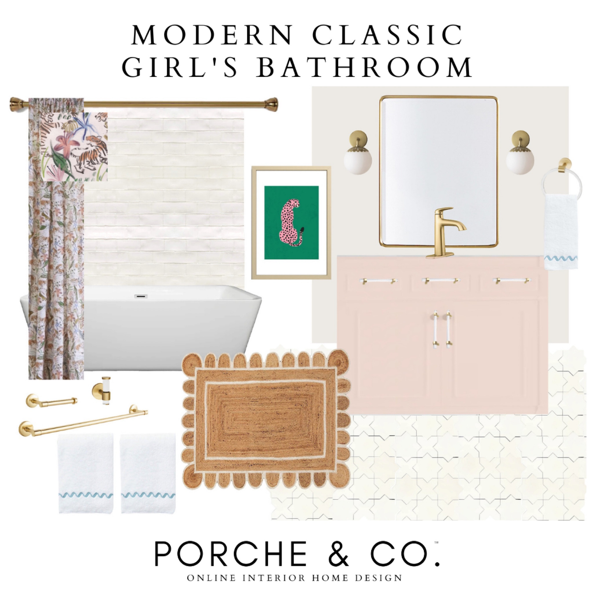 Girl’s bathroom inspo, girl’s bathroom mood board, bathroom design, bathroom decor, girl’s bathroom, pink vanity, scalloped rug #bathroom #moodboard 

#LTKSeasonal #LTKkids #LTKhome