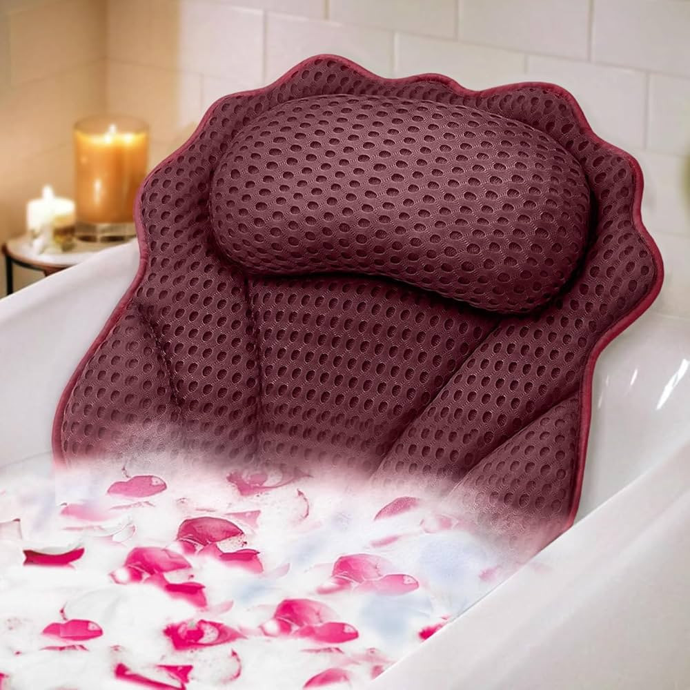 Bath Pillow RUVINCE Ergonomic Luxury Bathtub Pillow with Head,Neck, Shoulder and Back Support, 4D... | Amazon (US)