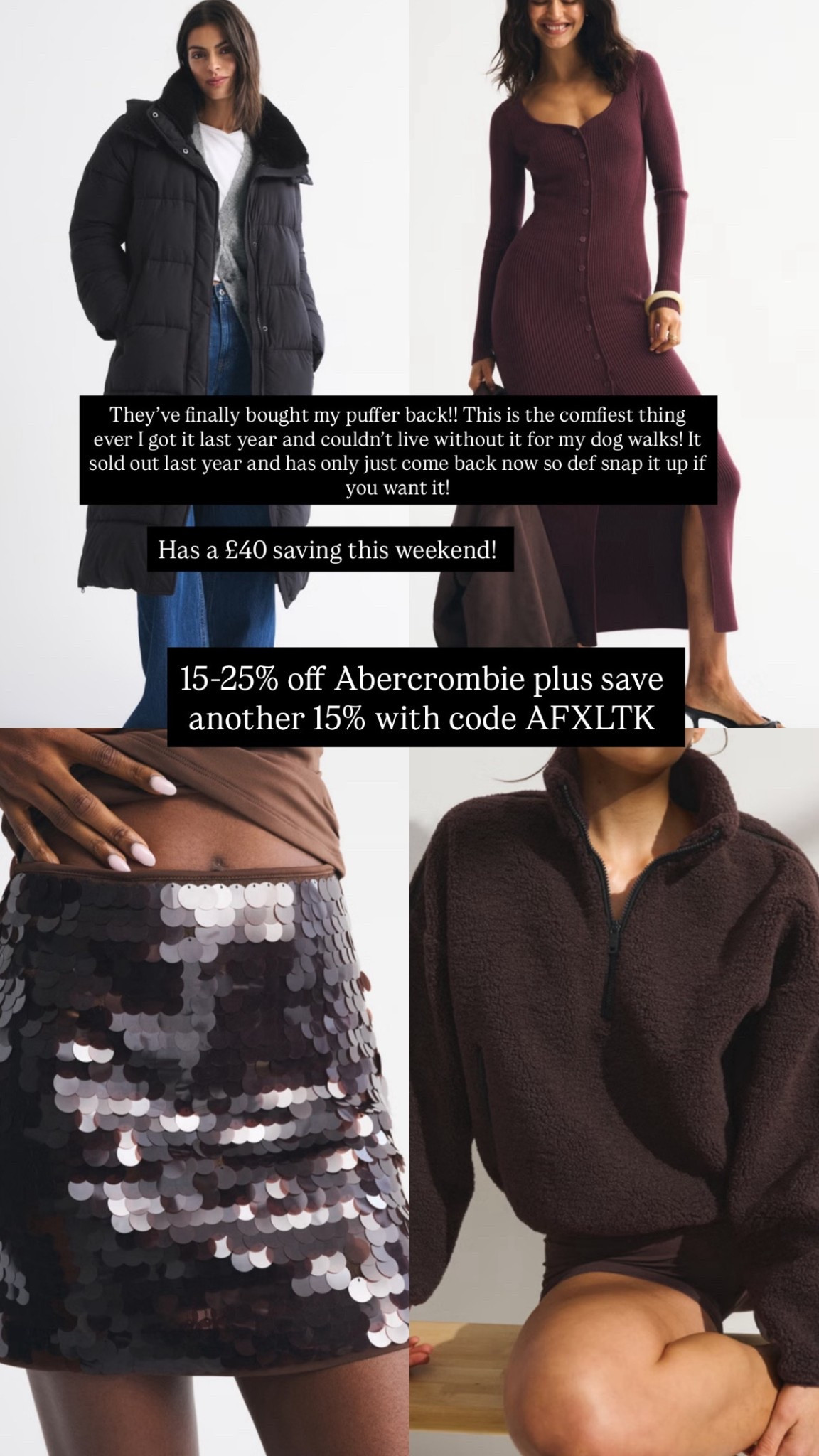 Abercrombie picks - save 15-25% PLUS use code AFXLTK to save another 15% on top! 

Abercrombie, Abercrombie discount 