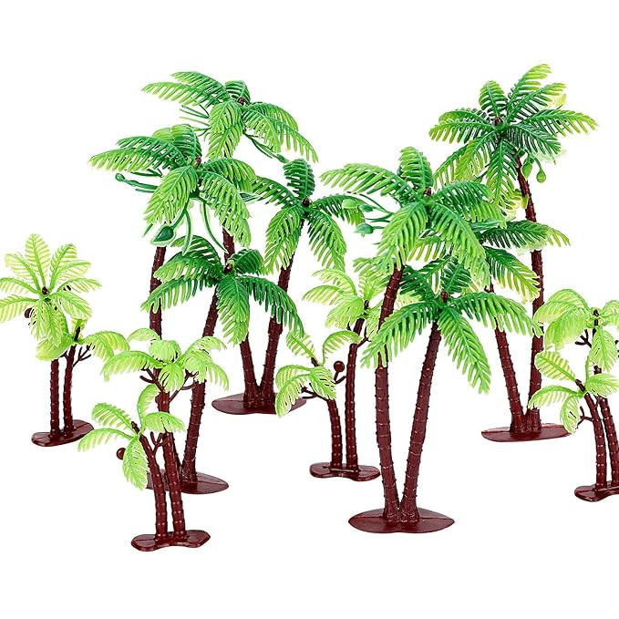 Jovitec 16 Pieces Green Palm Tree Cupcake Topper with Coconuts Cake Topper for Cake Decorations (... | Amazon (US)