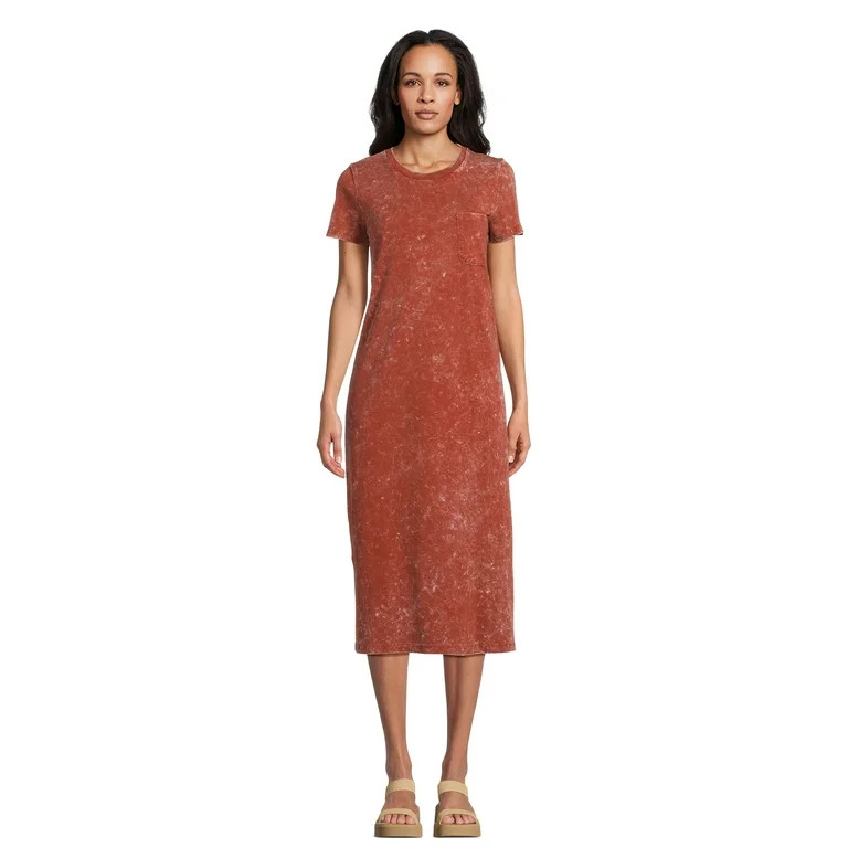 Time and Tru Women's T-Shirt Midi Dress, Sizes XS-XXXL | Walmart (US)