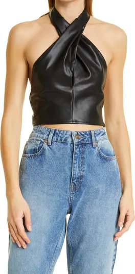 Kai Faux Leather Halter Top | Nordstrom