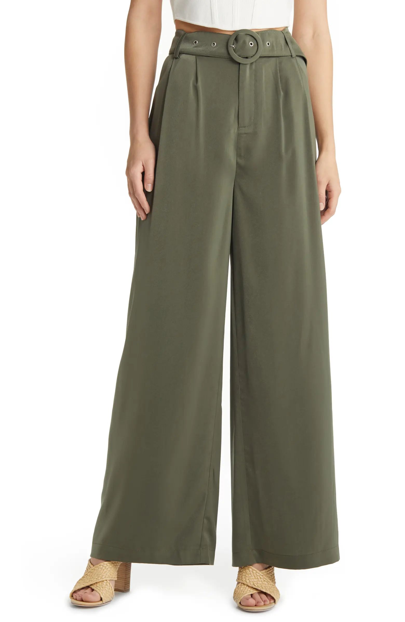 Belted High Waist Wide Leg Pants | Nordstrom