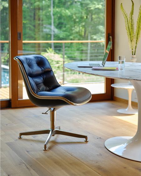 For your home office refresh. This iconic Midcentury modern Pollock executive chair was designed by Charles Pillock. We love the curved aluminum rim and arms and its compact size. It’s comfy and elegant. 

#LTKSeasonal #LTKhome #LTKGiftGuide