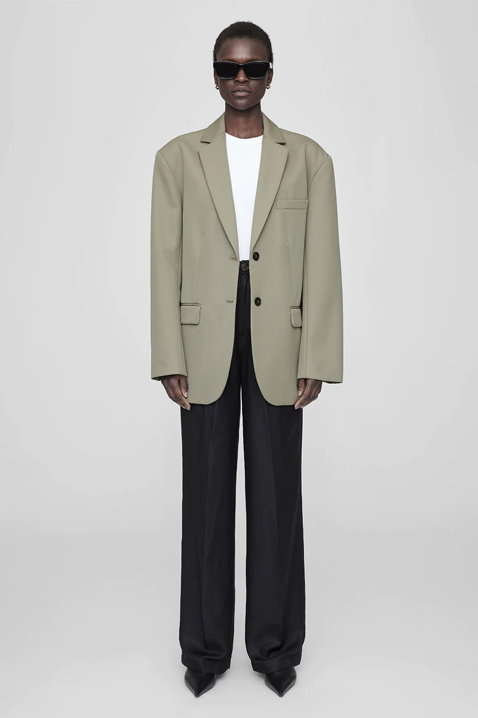 ANINE BING Quinn Blazer in Green Khaki | Anine Bing
