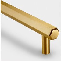 Gold Brass Cabinet Handles | Modern Geometric Drawer Pulls Solid Furniture Knobs Luxury Kitchen Hardware | Etsy (US)