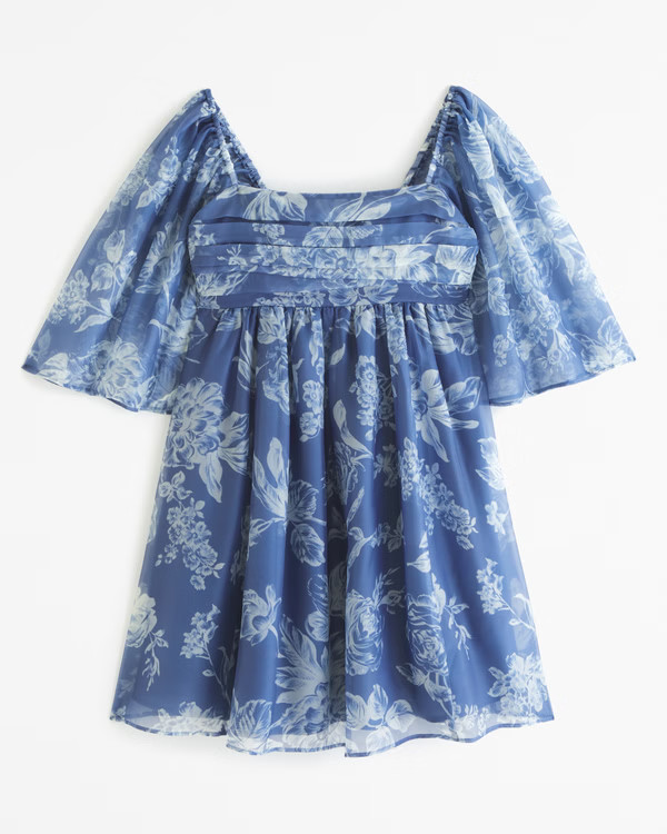 Emerson Poplin Puff Sleeve Midi Dress | Abercrombie & Fitch (US)