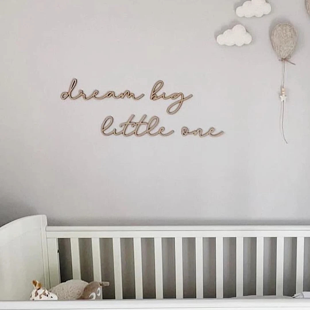 Dream Big Little One Wooden Wall Signage Children Wall Art Wooden Name Nursery Kid Decor Photo Pr... | Etsy (US)