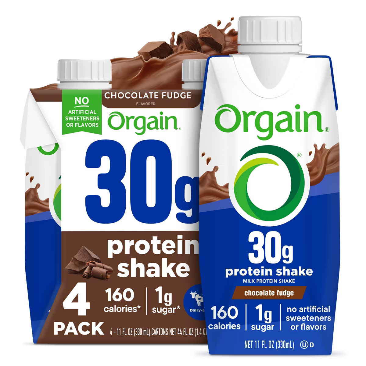Orgain 30g Protein Shake - Chocolate - 4pk/11 fl oz | Target