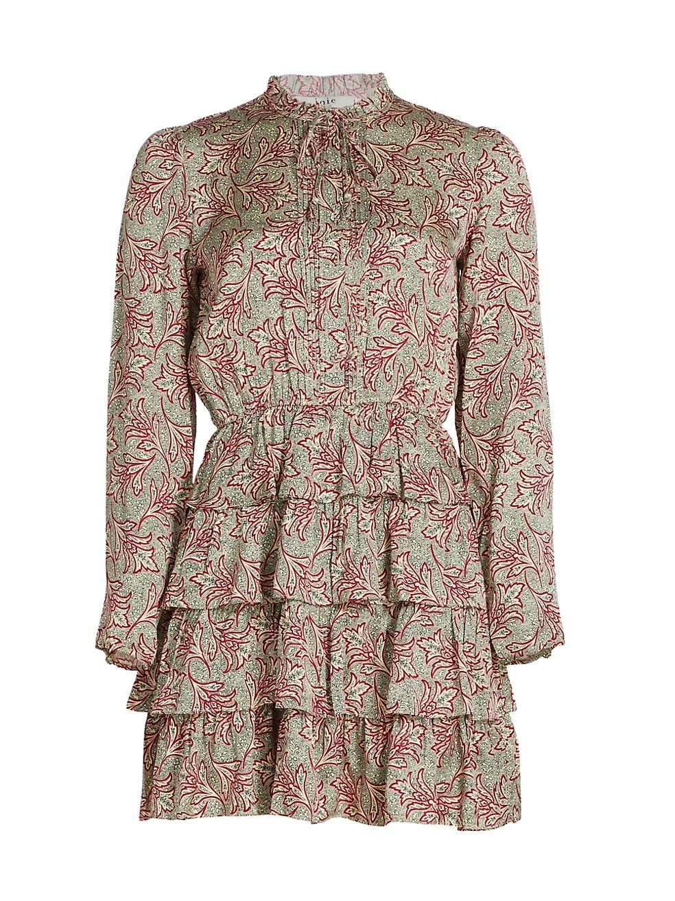 Joie Willow Floral Pin-Tucked Minidress | Saks Fifth Avenue