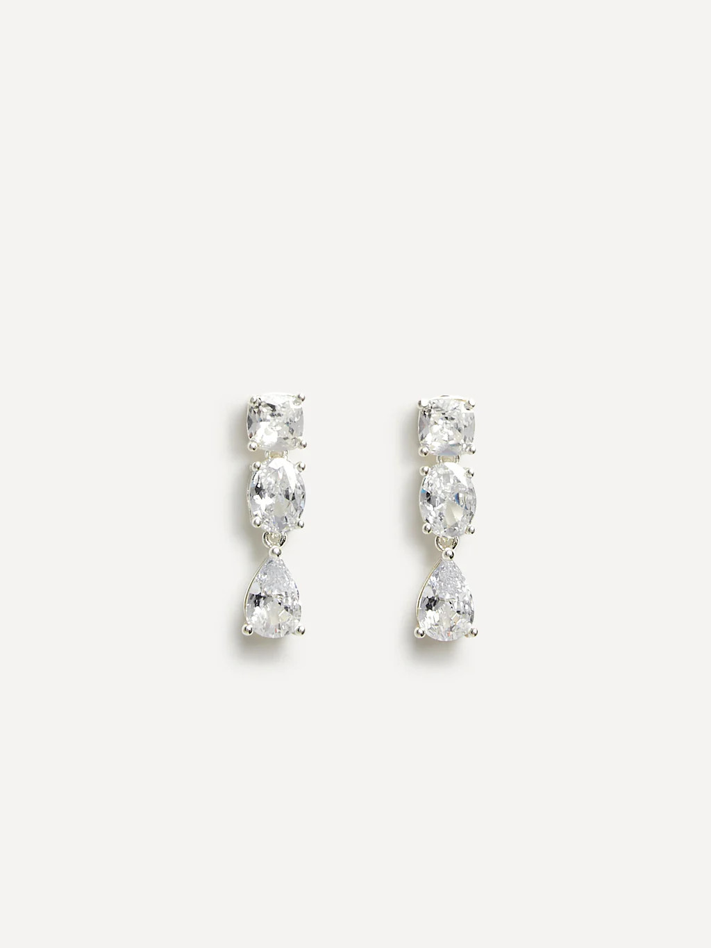 Stardust Silver Crystal Stone Drop Earrings | Linzi Shoes