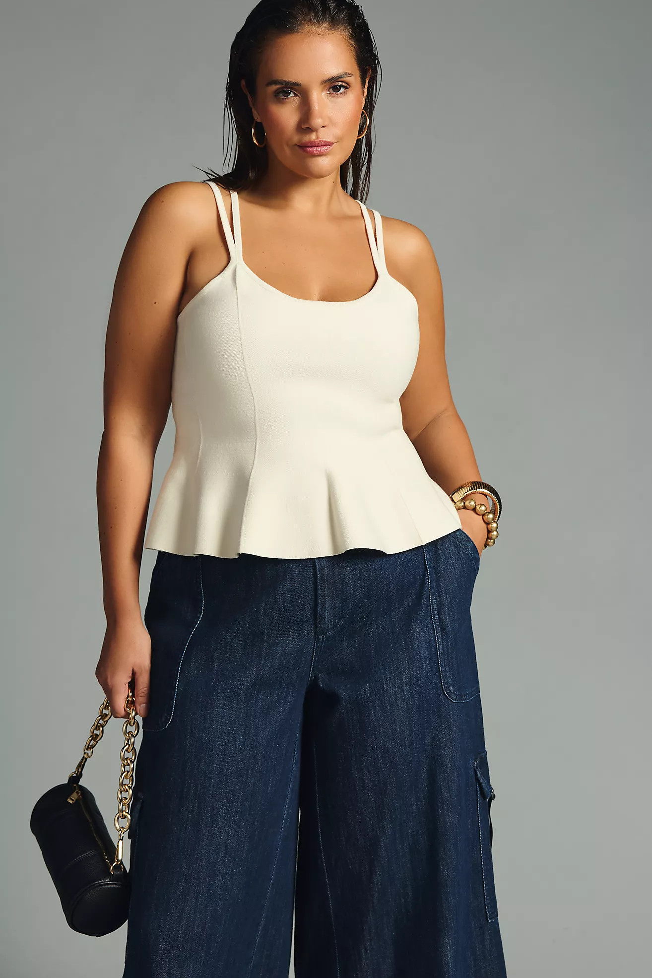 Maeve Bustier Peplum Tank | Anthropologie (US)