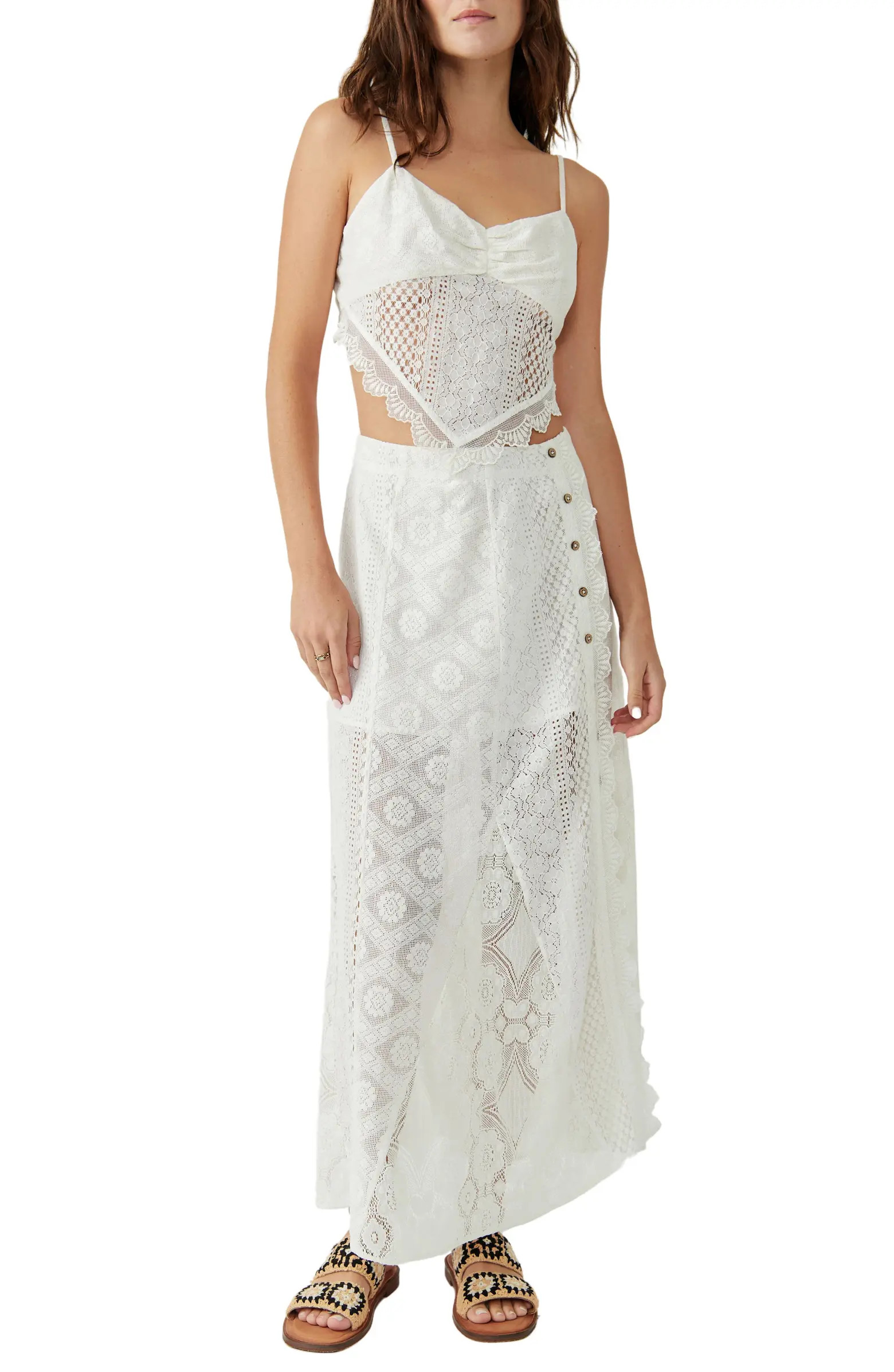 Lace Two-Piece Cotton Camisole & Skirt Set | Nordstrom