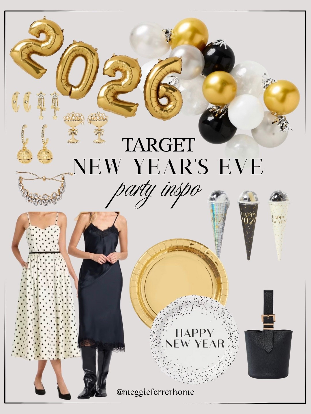 Putting together some NYE inspo for anyone hosting this year ✨🥂 
 Target seriously understood the assignment with these glam balloons, dresses, sparkly earrings, and all the cute party details.
I love pieces that feel elevated without the big price tag!! 🤎



#LTKFindsUnder50 #LTKHoliday