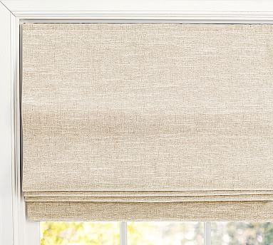 Emery Linen Cordless Roman Blackout Shade | Pottery Barn (US)