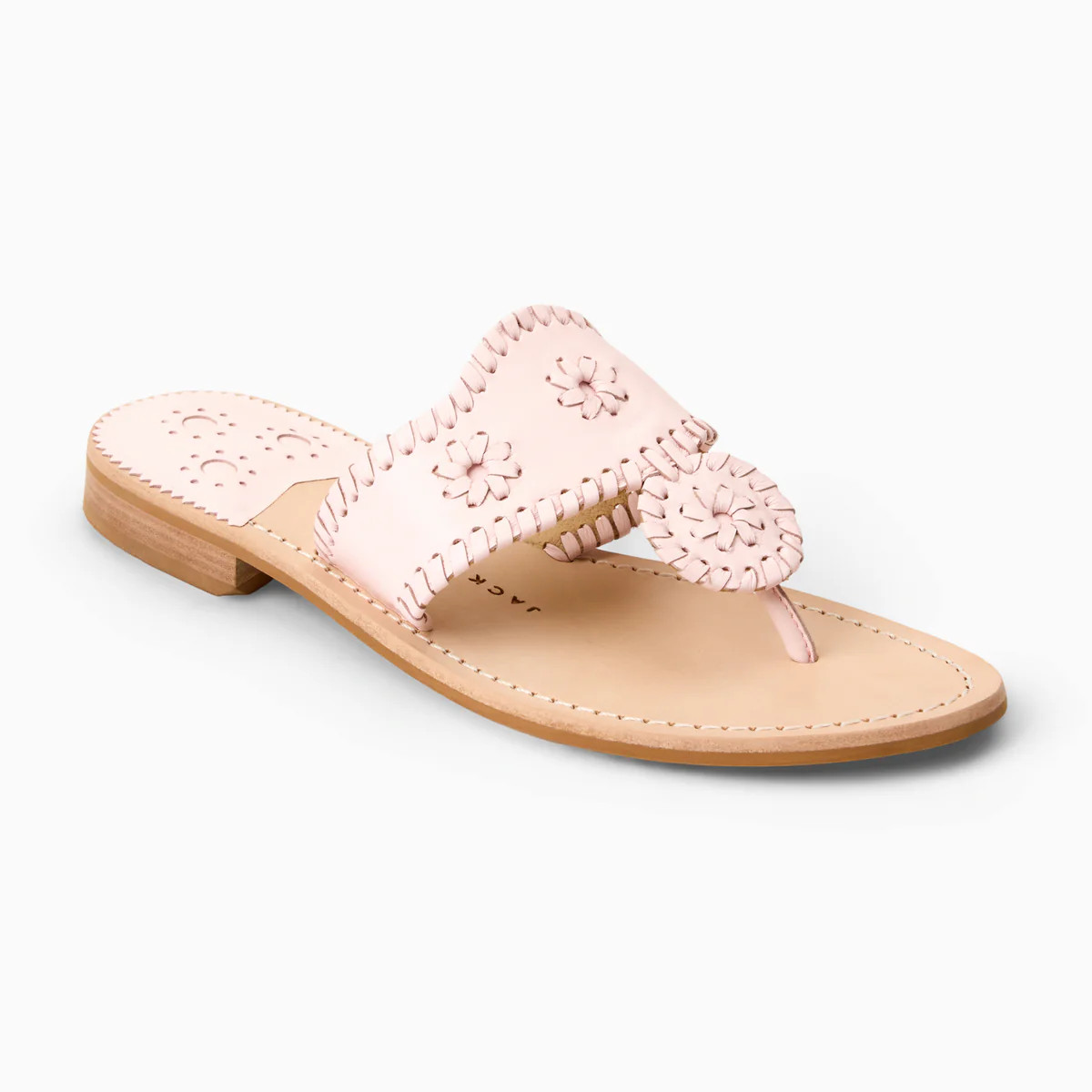 Jack Rogers Jacks Flat Sandal — Pink Marshmallow Nappa Leather | Jack Rogers