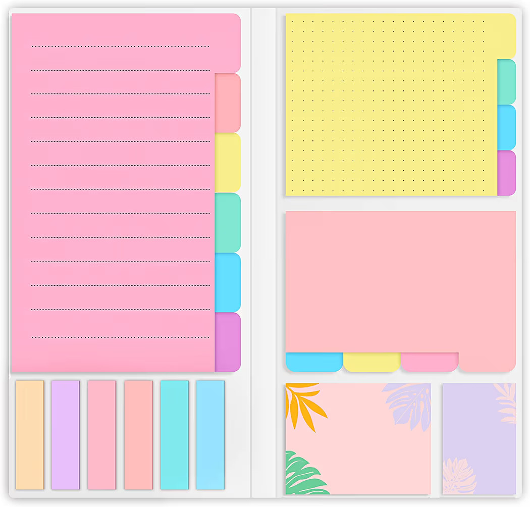 Sticky Notes Set, Post Self-Stick Notes Pads for Journaling Notebook Planner Study, Office Suppli... | Amazon (US)