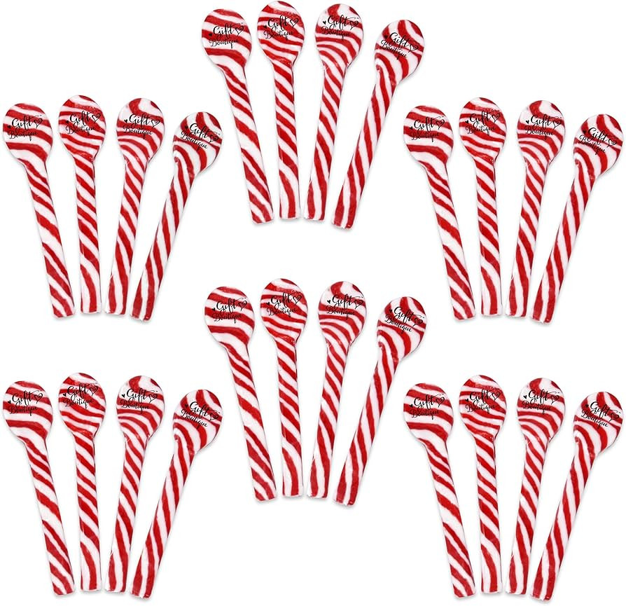 Gift Boutique Christmas Peppermint Candy Cane Spoons 24 Pack Edible Mint Candies Spoon Individual... | Amazon (US)