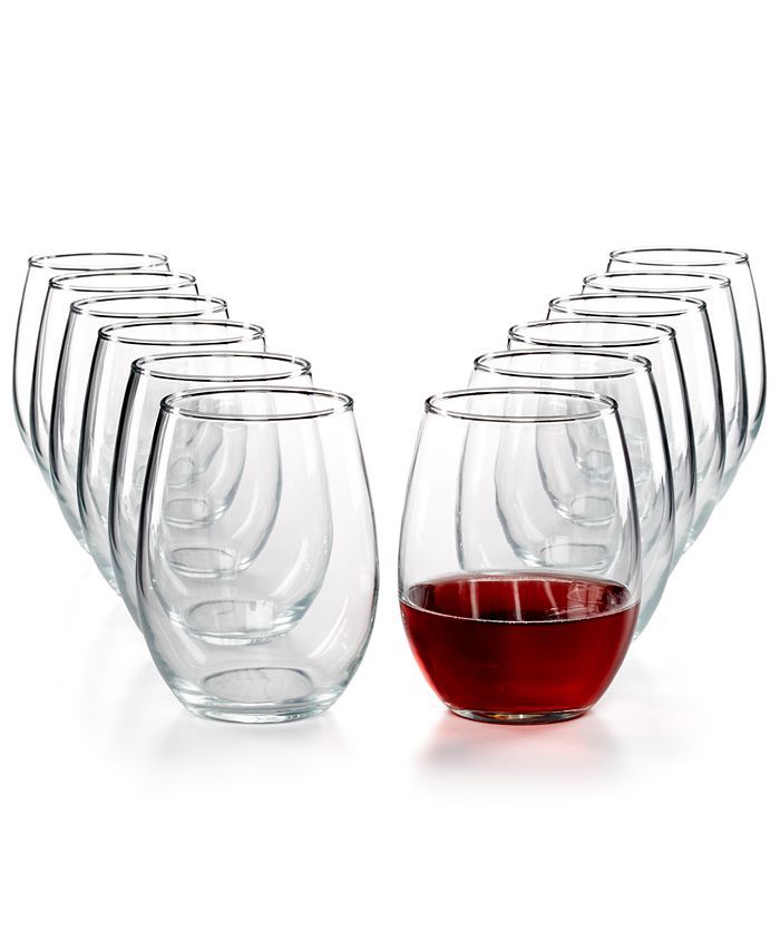 Martha Stewart Collection 12-Pc. Stemless Wine Glasses Set, Created for Macy's & Reviews - Glassw... | Macys (US)