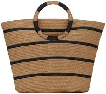 Fecialy Straw Handbags for women Straw Summer Beach bag Large Straw Tote Bags Rattan Woven Straw ... | Amazon (US)