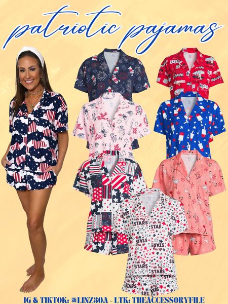 4th of July summer ladies pajama sets with pockets 

Wearing a small 

Summer outfits, summer fashion, patriotic pajamas, July 4th 

#LTKxWalmart #LTKSeasonal #LTKFindsUnder50