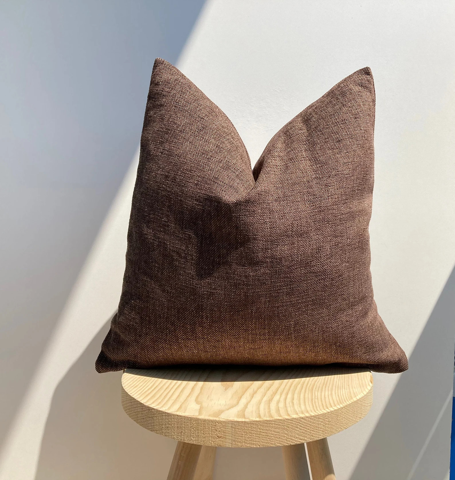 Brown Linen Throw Pillow Cover Chocolate Brown Linen - Etsy | Etsy (US)