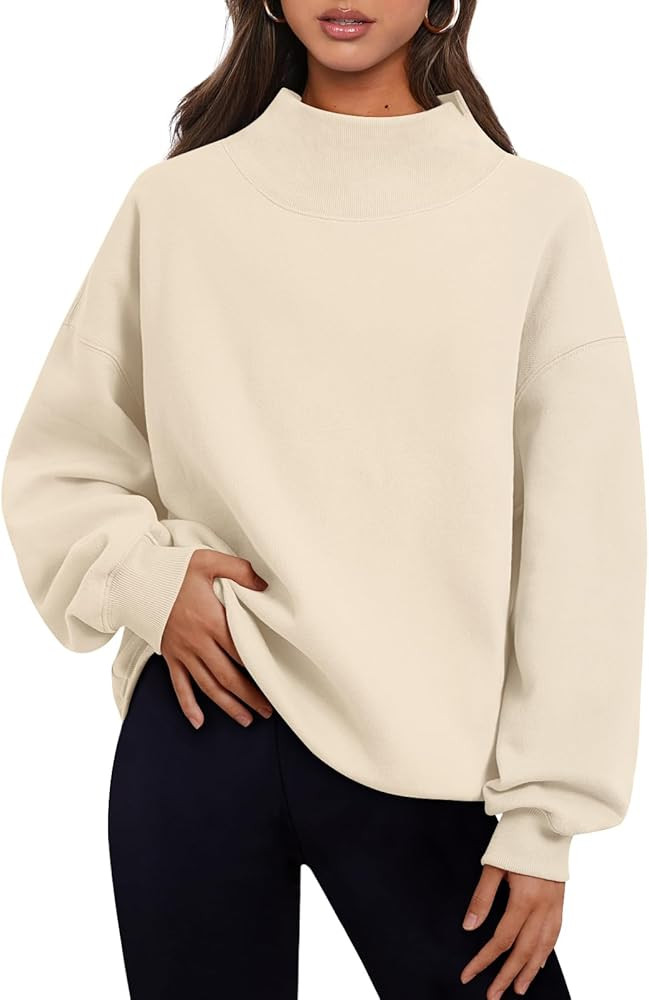 Trendy Queen Womens Oversized Sweatshirts Turtleneck Pullover Long Sleeve Hoodies Tops Fall Outfits  | Amazon (US)